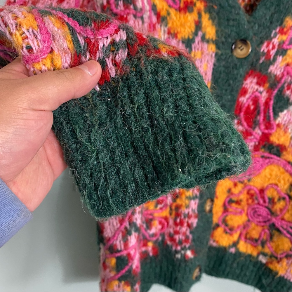 Free People Alexis Floral Cardigan Oversized Small - Picture 4 of 15